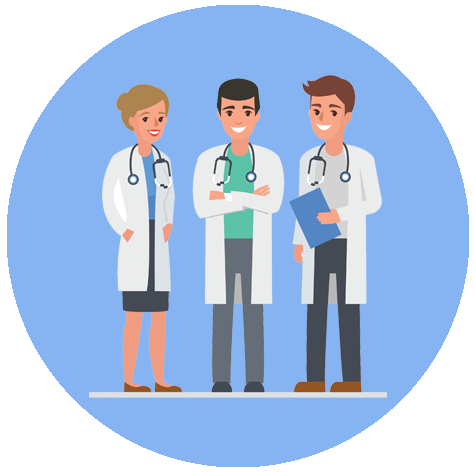 icone de dermatologues échangeant entre eux
